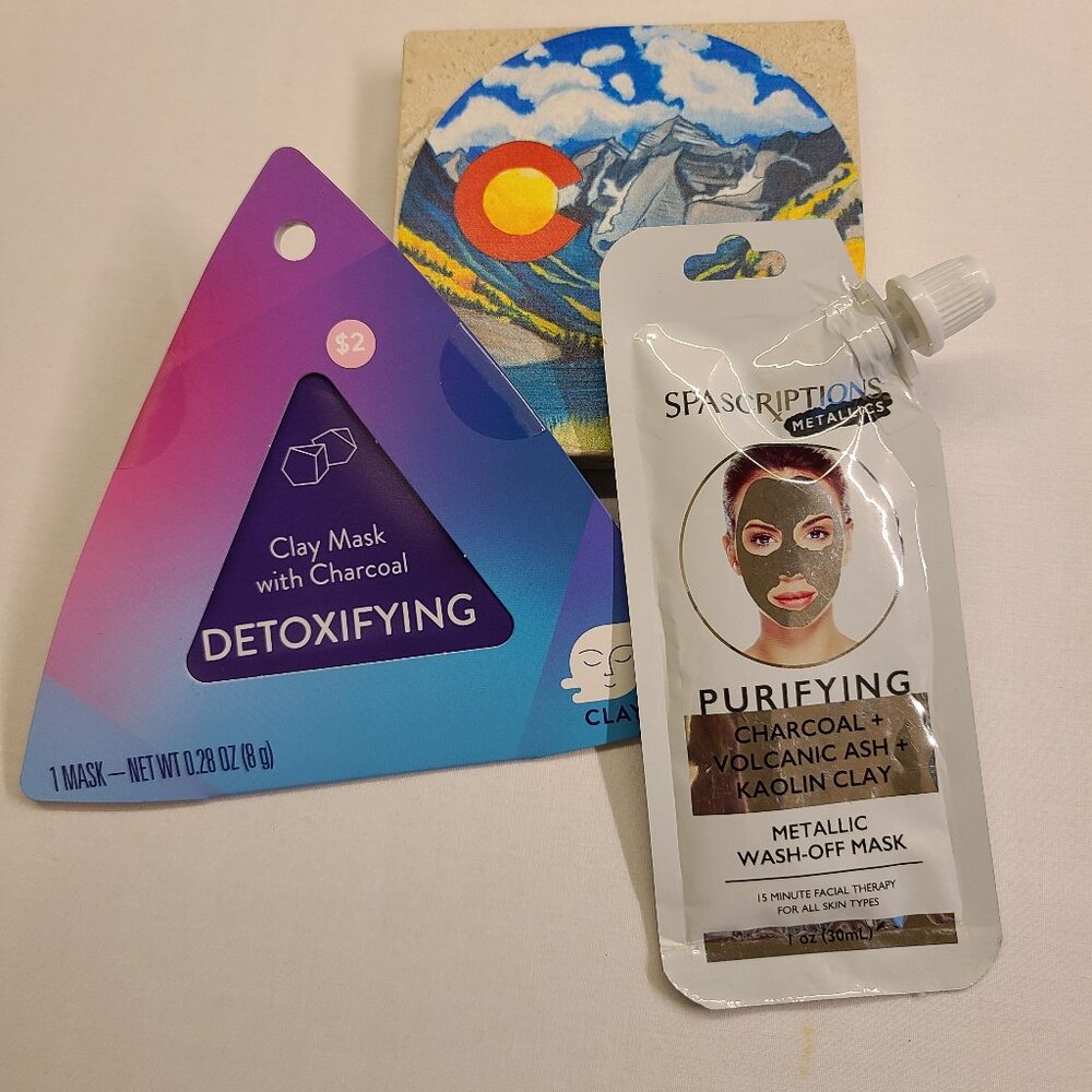 Spascriptions Metallic Wash-Off Clay & Detoxifying Charcoal Mask Duo